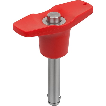 Ball Lock Pin With T-Grip, D1=6, L=40, L1=6,8, L5=46,8, Stainless Steel 1.4542, High Shear Strength,